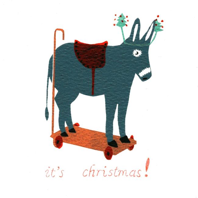 Xmas Donkey Christmas card. (code BRP31)