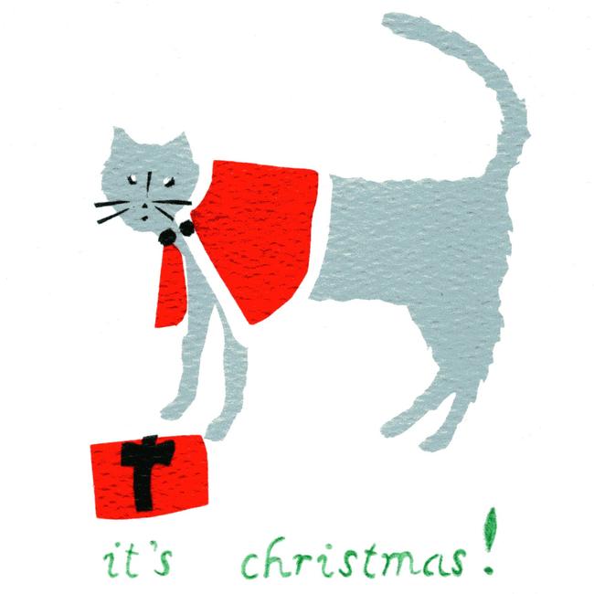 Xmas Cat Christmas card. (code BRP32)
