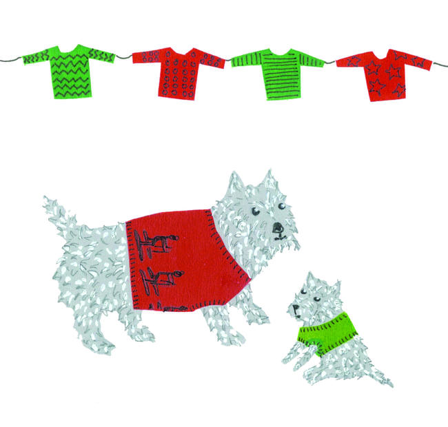 Xmas Scotties Christmas card. (code BRP 8)