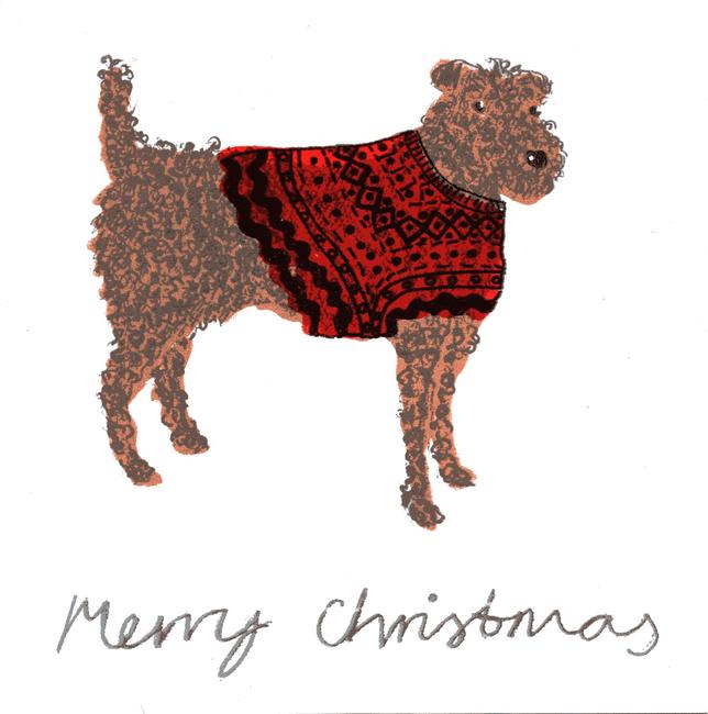 Xmas Sweater (red) Christmas card. (code BRP14)