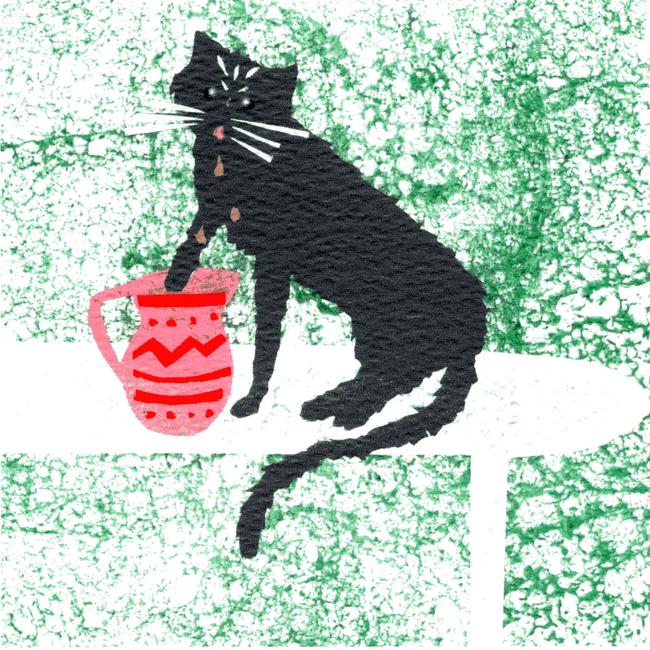 Cat that got the cream card. (Code BRP 40)