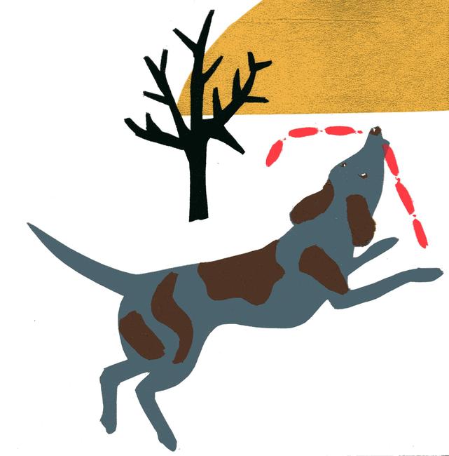 Sausages (ochre) card. (Code BRP15)