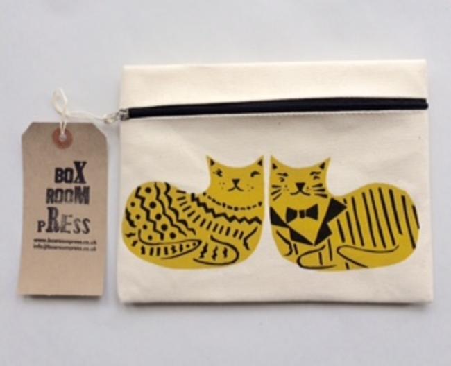 Ochre Cats pencil case
