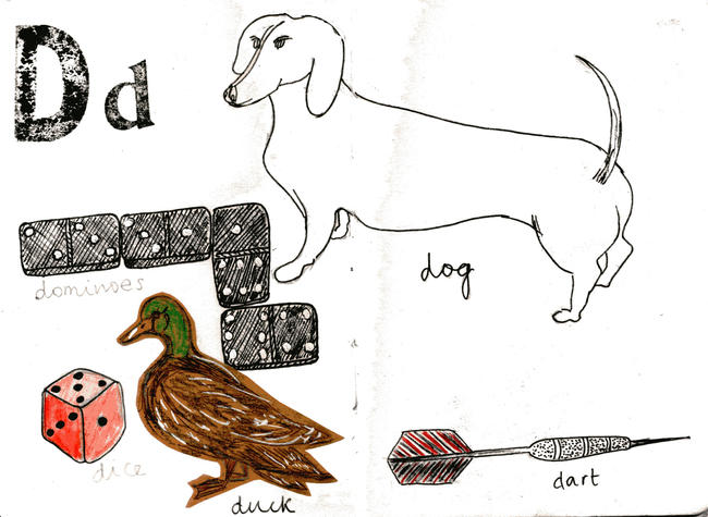 Sketchbook alphabet ideas- D