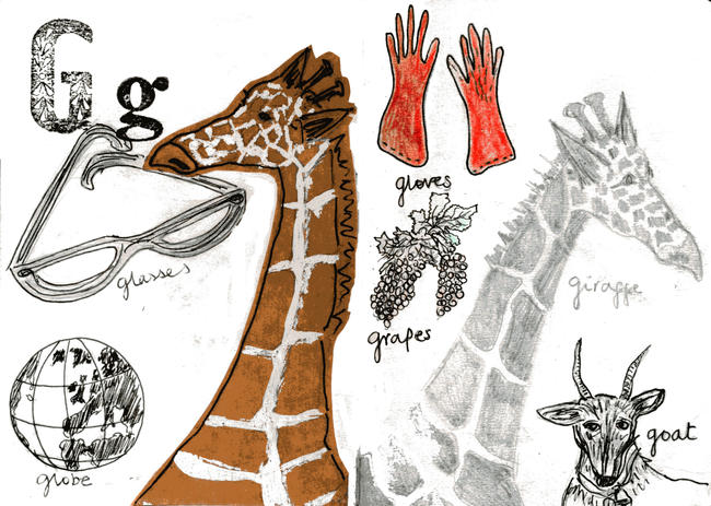 Sketchbook alphabet ideas- G