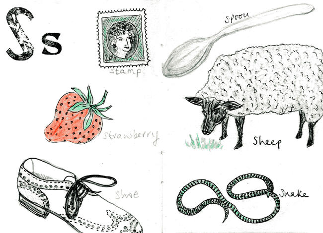 Sketchbook alphabet ideas- S