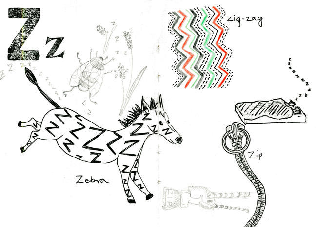 Sketchbook alphabet ideas- Z