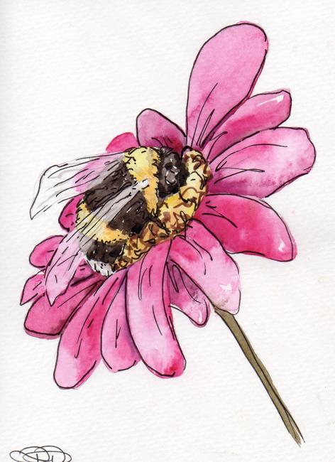 BEE ON PURPLE FLOWER