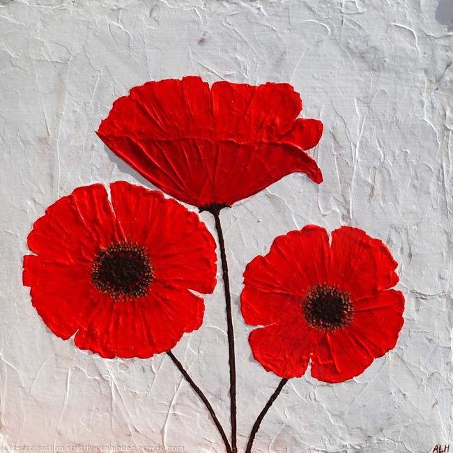 Three Red Poppies