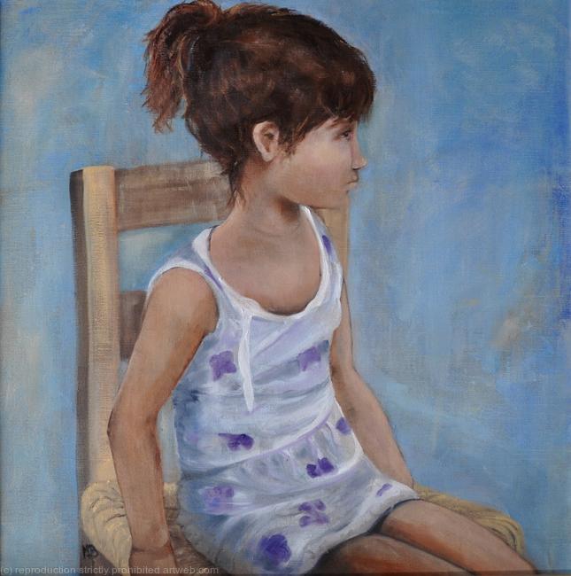 Young Girl in a White Dress