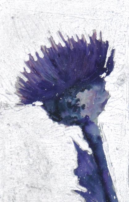 Thistle with real silver leaf
