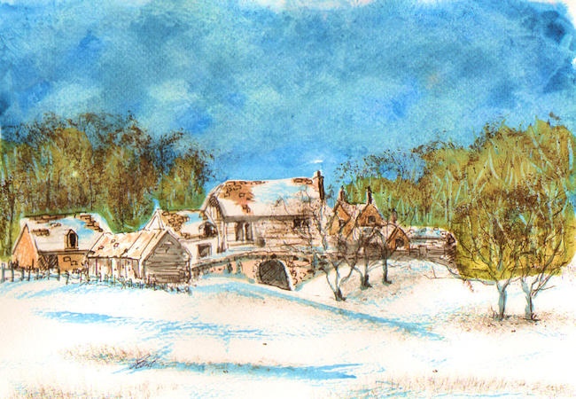 Late winter melting snow