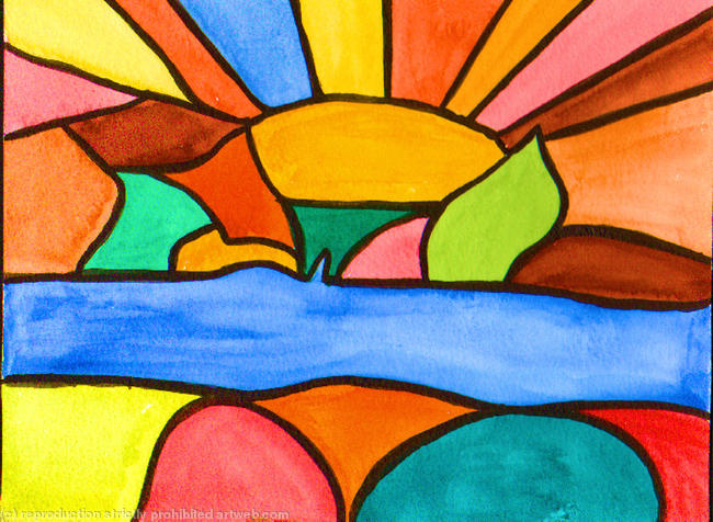 Stained glass sunburst