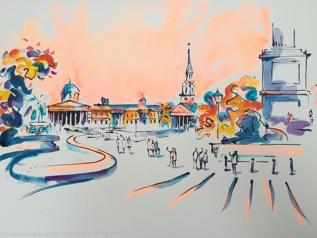 Trafalgar Square close up
