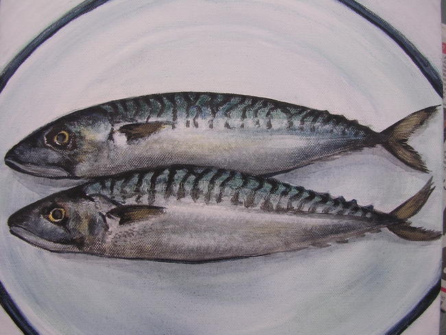Mackerel on a plate