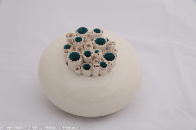 Round Pod Vase - Turquoise Blue