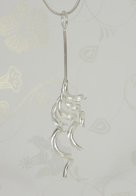 Plume pendant on snake chain