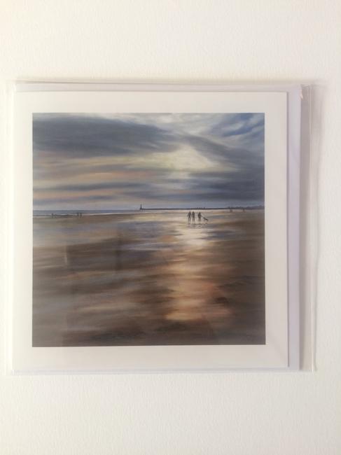 Dog Walkers on a Winter's Morning, Seaburn Card