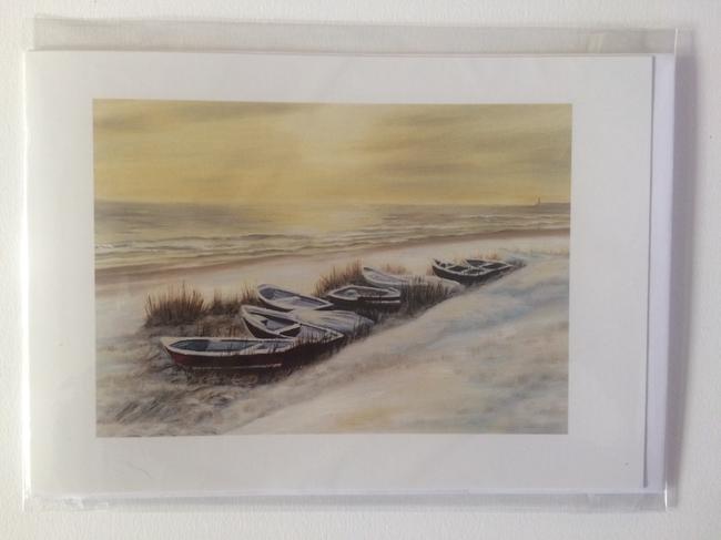 Winter Boats Whitburn Card