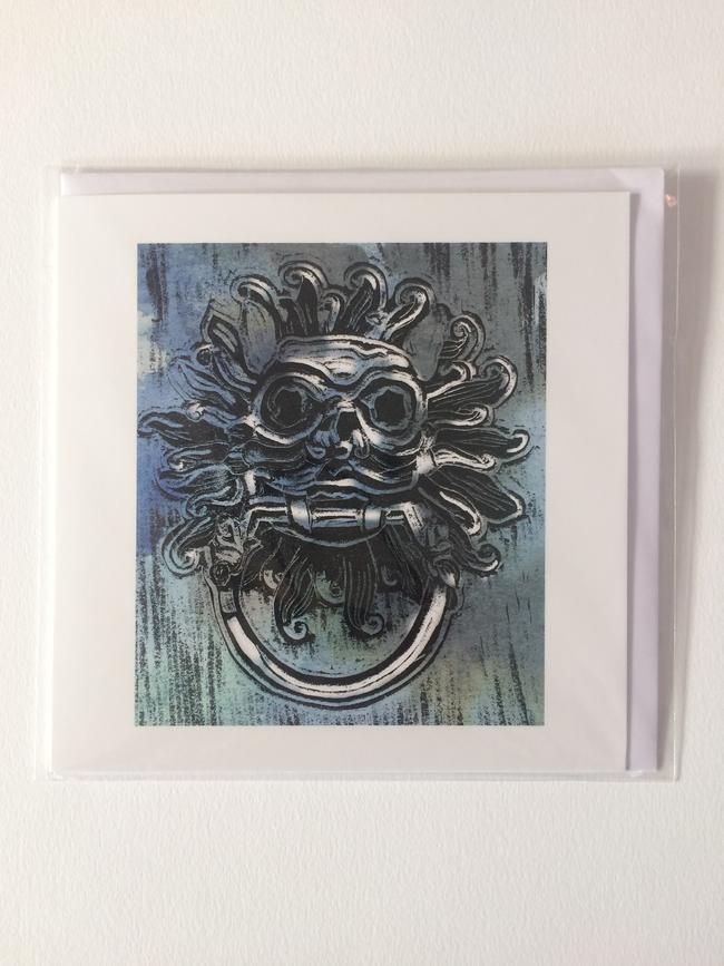 Sanctuary Knocker, Durham Cathedral Linocut Card
