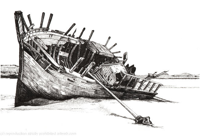Wreck At Bunbeg Strand
