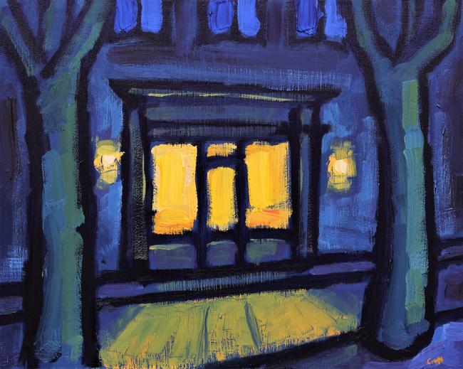 Azille, restaurant dusk