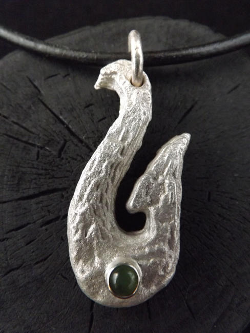 Jade hook pendant