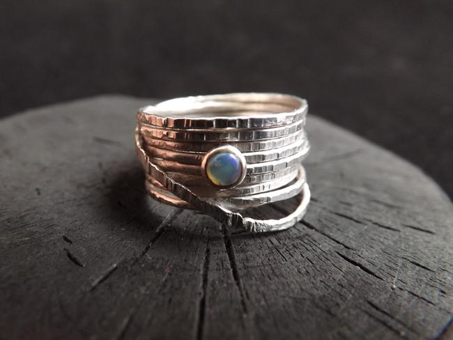 Textured wrap opal ring