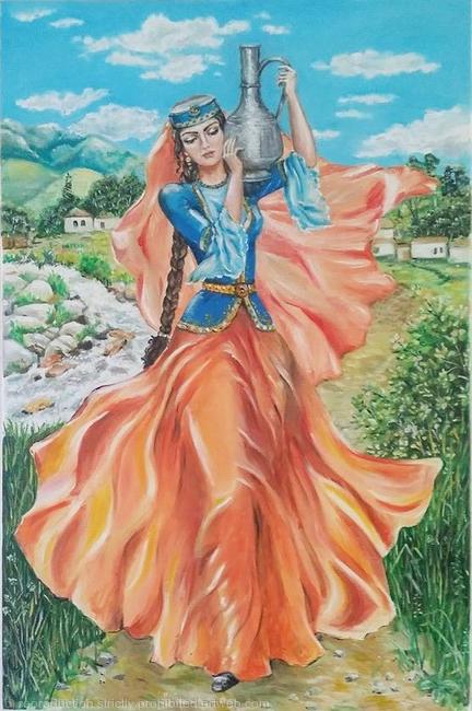 Azeri girl with a jug