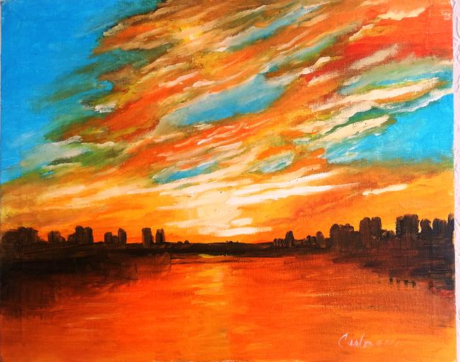 Sunset in the city
