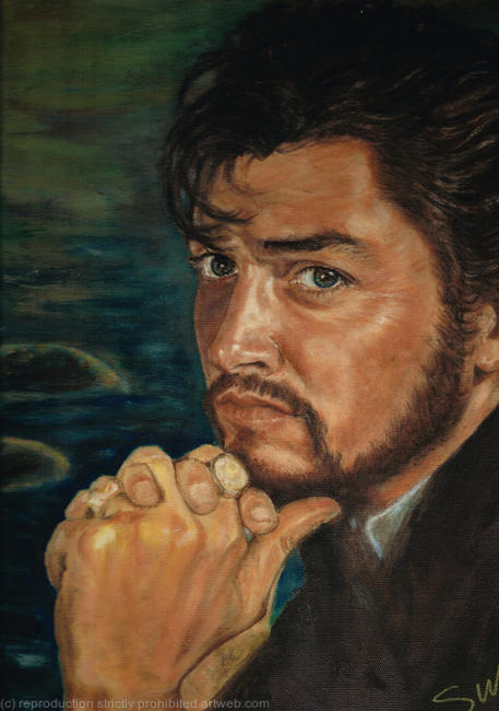 singer P.J.Proby intense look charisma.Painted by me SussiQPersson.oil colour on canvas