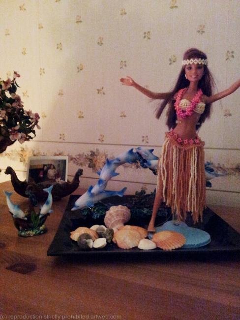 beads for dolls Hawaii style dress
