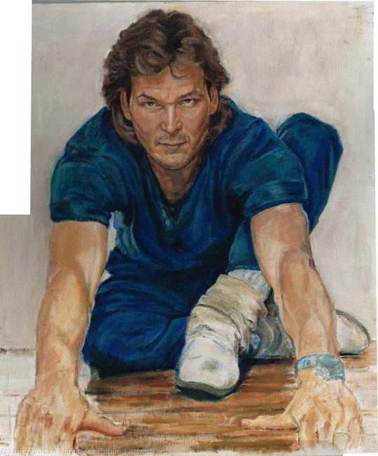 Swayze pause ,still focus on you.oilpainting made by me SussiQPersson.6st place on American art awards 2016