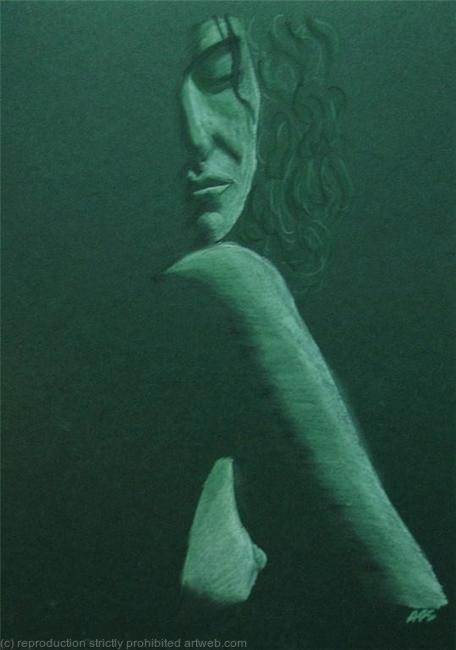 FEMALE NUDE 9 DK GREEN - SOLD