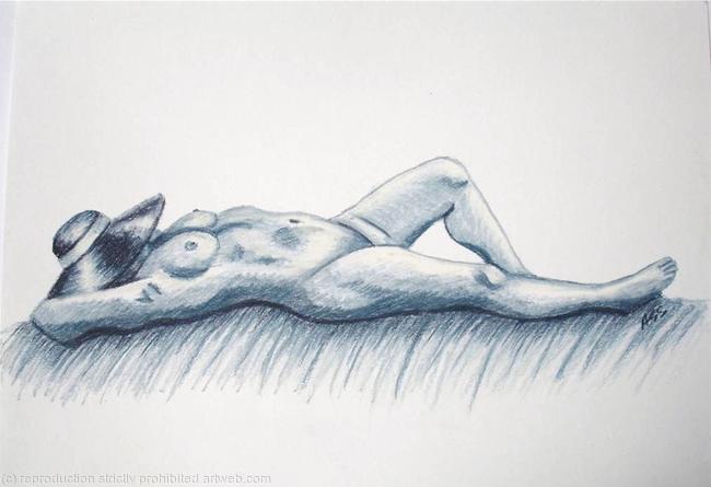 Female Nude Siesta Blues - SOLD