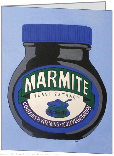 Jar of Marmite - Lt Blue - Small Greetings Card