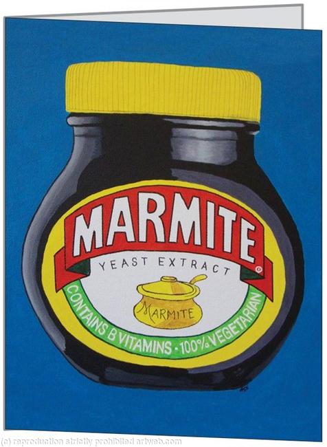 Jar of Marmite - Blue - Small Greetings Card