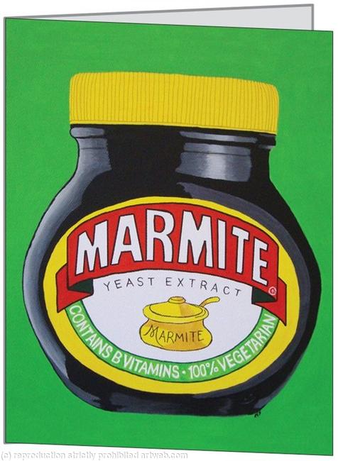 Jar of Marmite - Green - Small Greetings Card