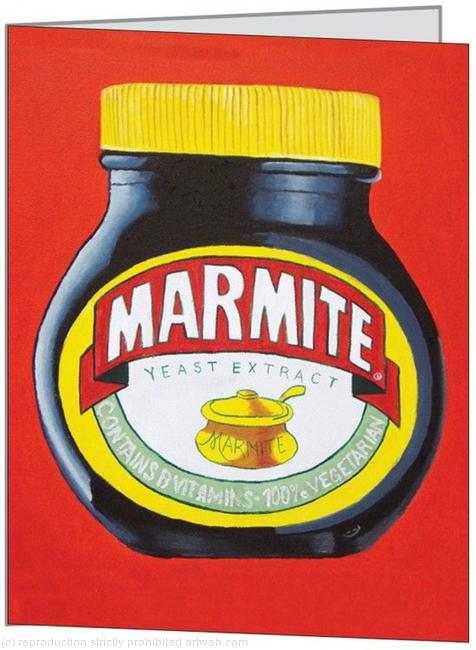 Jar of Marmite - Red - Small Greetings Card