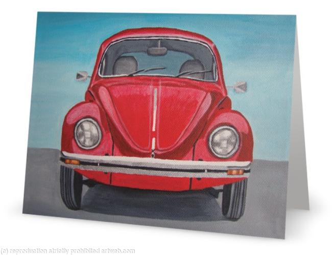 VW Beetle - Small Greetings Card