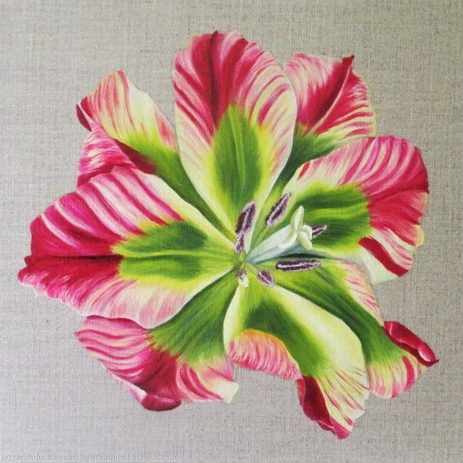 Flamming Spring Green - Square Greetings Card