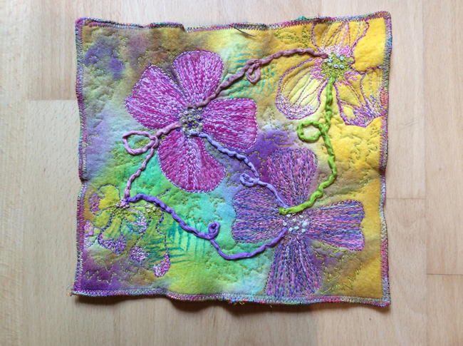 Clematis on viscose dyed felt