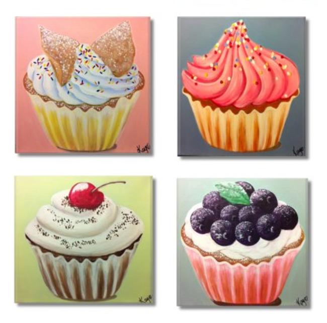 Cupcakes (set of 4 paintings)