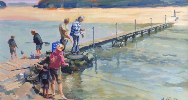 Crabbing at Crantock , Cornwall