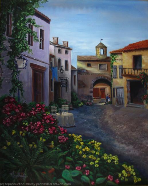 Afternoon Wine - Strolling down a European street, one can find many a little cafe to linger over a glass or two of wine.