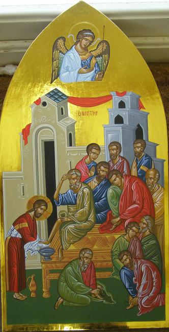 Byzantine Washing of The Feet icon
