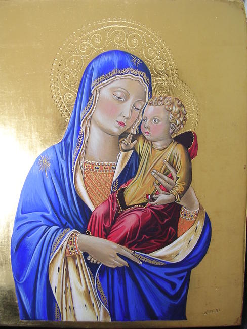 Early Renaissance Italian Style Madonna and Child by Ana Angeli