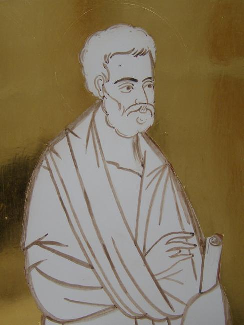 The Icon brush drawing and gilding