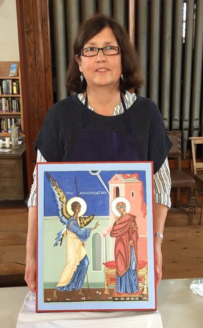 Chris of the Iconostasis Group with her Annunciation Icon