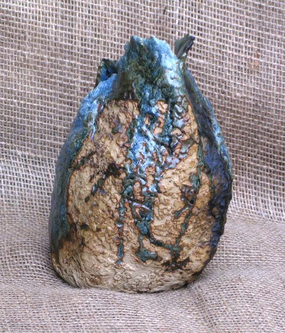 A glazed stoneware vase - rear view